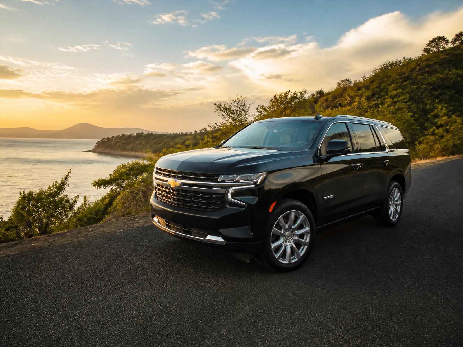 Black Chevrolet Tahoe on a Guanacaste coastal road
